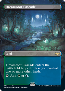 Rare Dual Land Innistrad Crimson Vow Dreamroot Cascade Blue Green Borderless